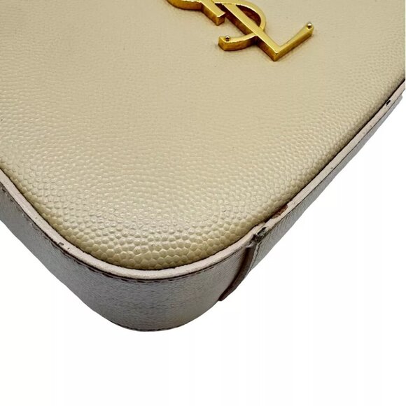Authentic SAINT LAURENT Camera Bag Mini Shoulder Bag Ivory Leather #36634822 - Picture 9 of 12